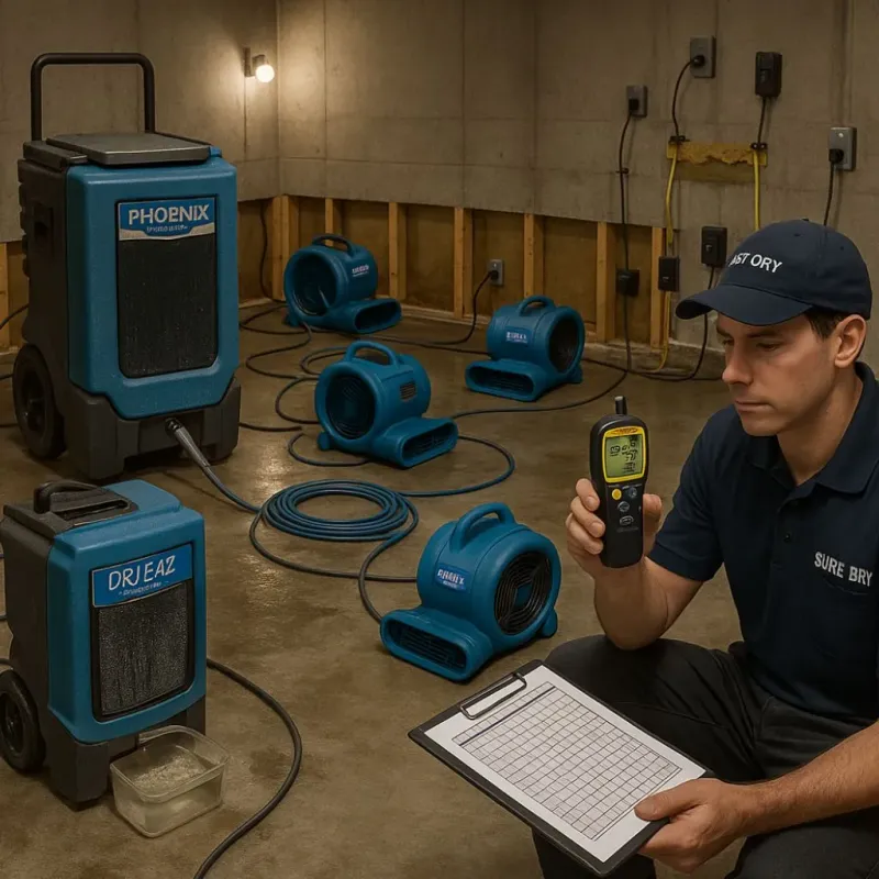 Structural Drying and Dehumidification process in Tornillo, TX